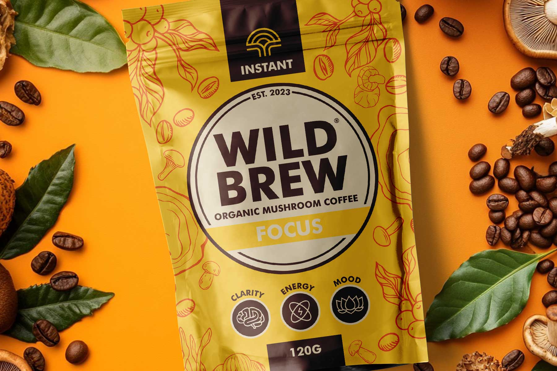 Wild Brew Focus Organic Mushroom Coffee Australia
