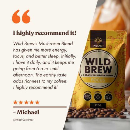 Review Focus Organic Mushroom Coffee - Wild Brew