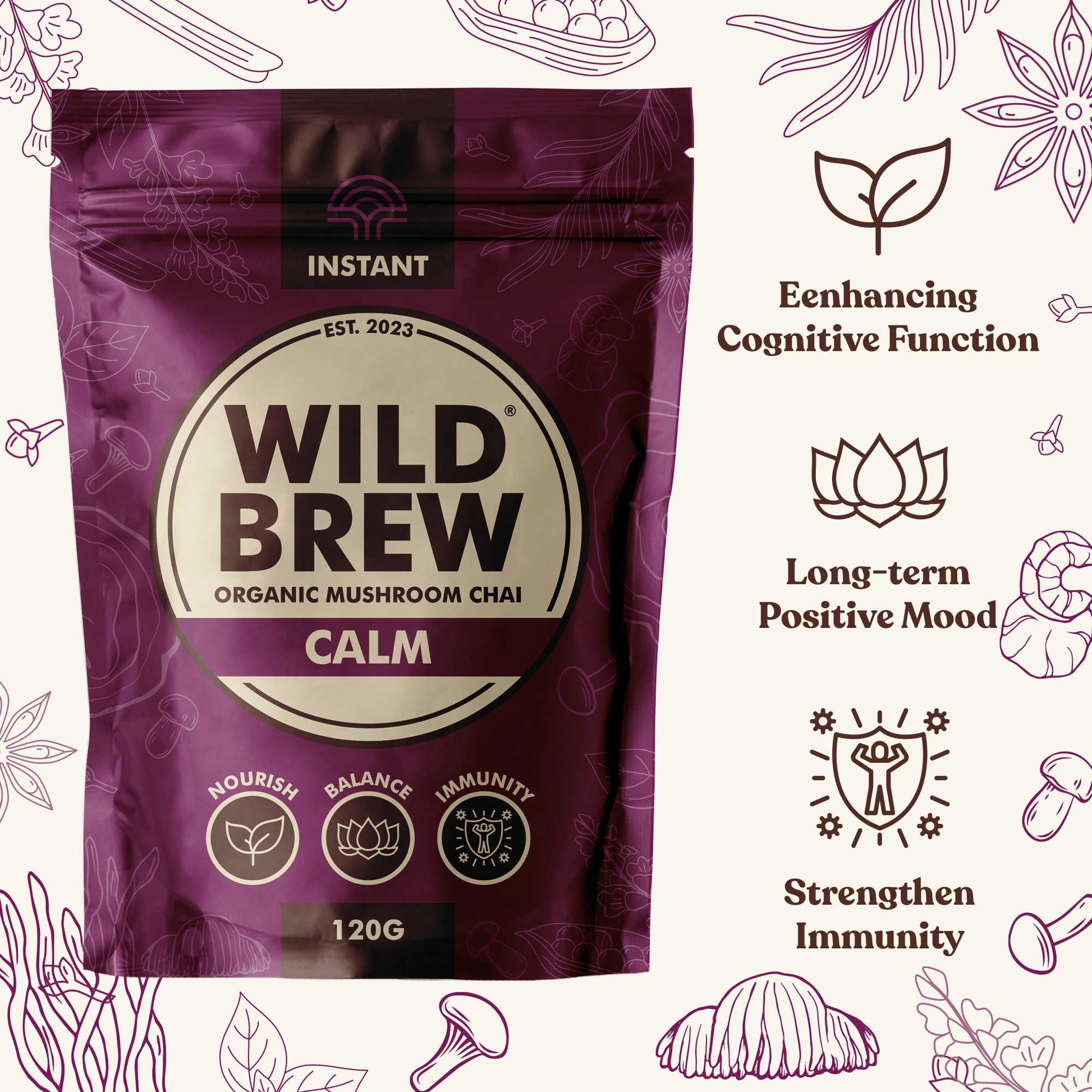 Calm Organic Mushroom Chai - Wild Brew