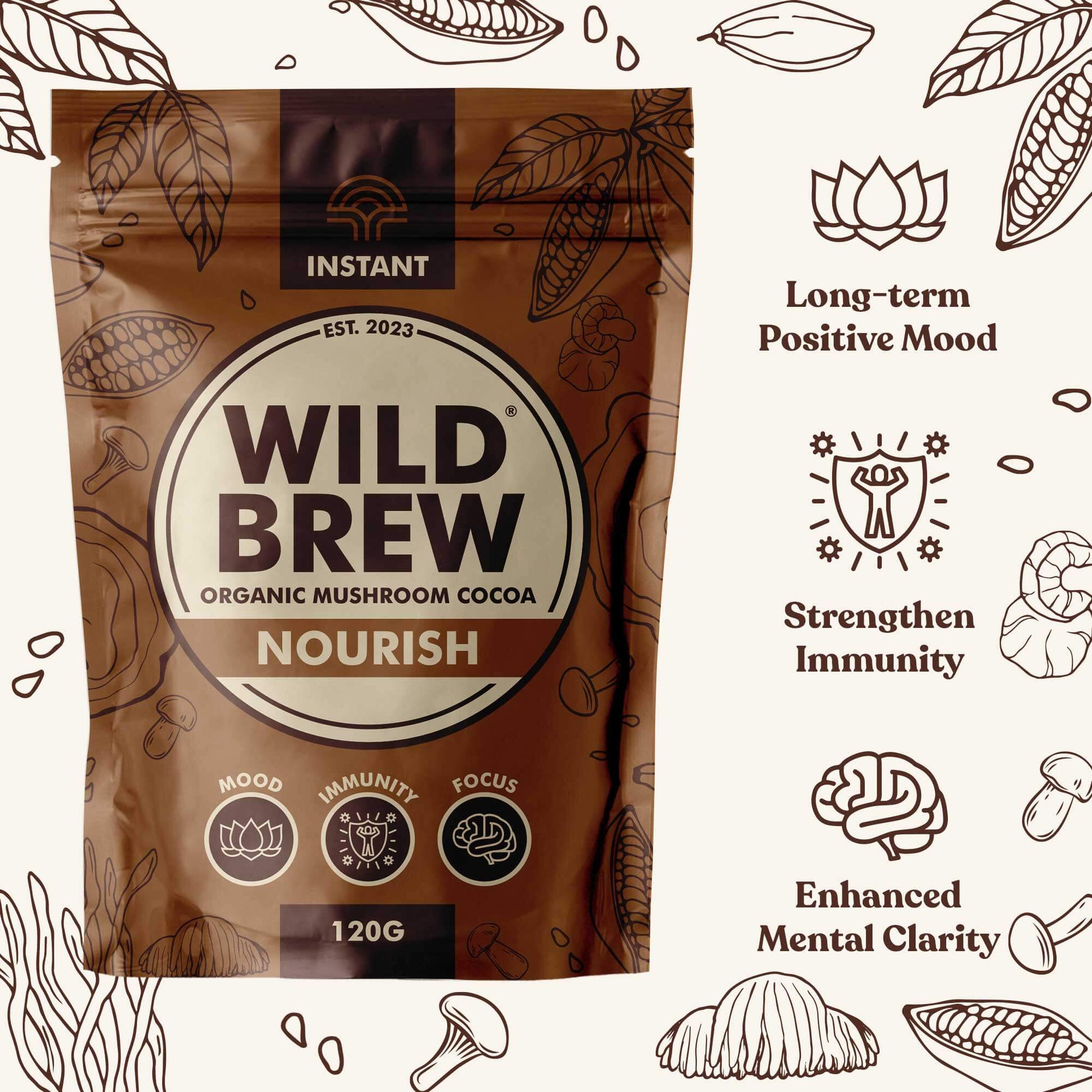 Nourish Organic Mushroom Cocoa - Wild Brew